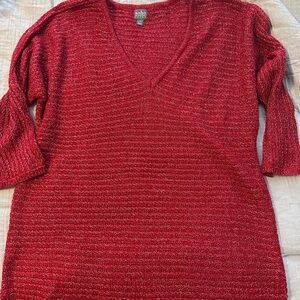 Soho Vibrant Red V-Neck Sweater
